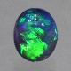 天然ブラックオパール 0.64ct 【鮮やかグリーン遊色】