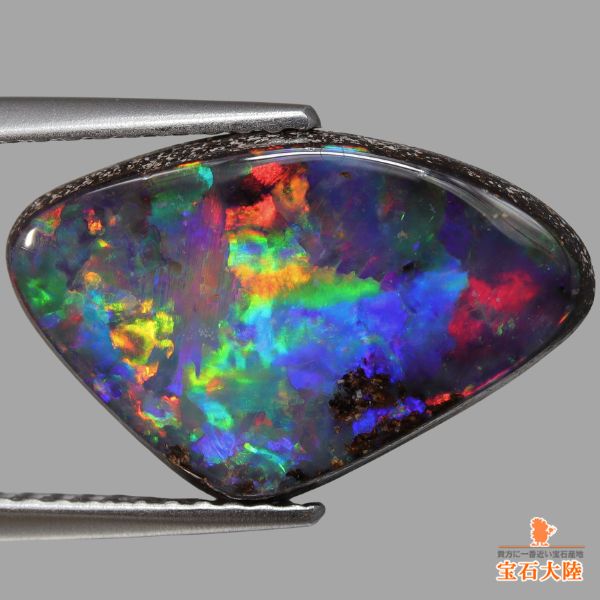 天然ボルダーオパール 4.98ct 【個性派マルチ美遊色】芸術的