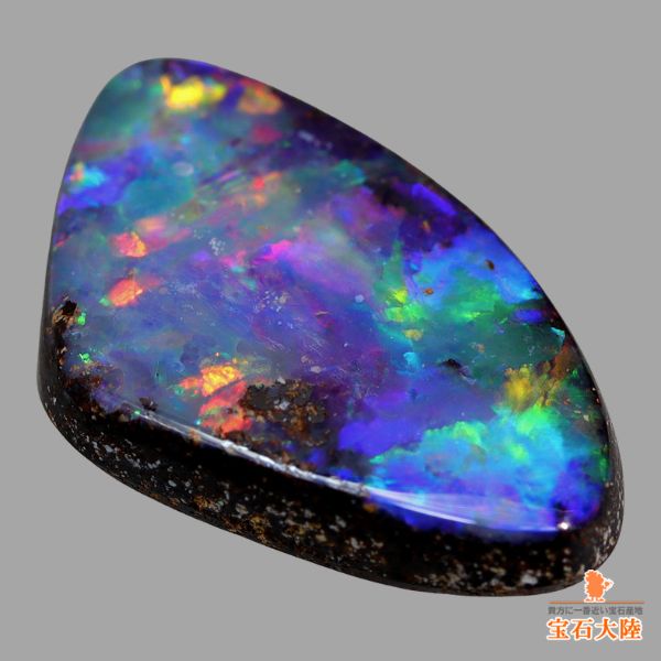 天然ボルダーオパール 4.98ct 【個性派マルチ美遊色】芸術的
