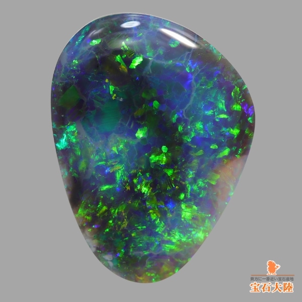 天然ブラックオパール 4.52ct 【ブルーグリーン美遊色】ライトニングリッジ