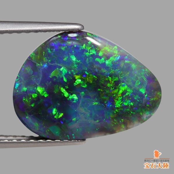 天然ブラックオパール 4.52ct 【ブルーグリーン美遊色】ライトニングリッジ