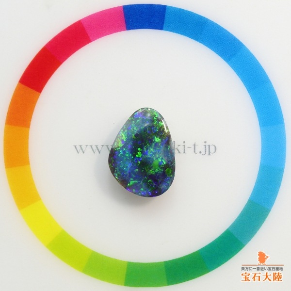 天然ブラックオパール 4.52ct 【ブルーグリーン美遊色】ライトニングリッジ