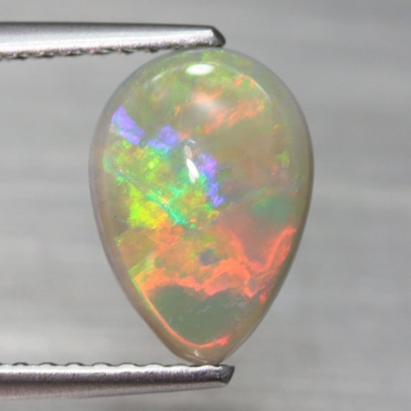 ★ レトロ K14WG カラフル遊色 ファイヤオパール 13号 ブルー遊色オパールBOX［No.D-755］ | デザインアトリエ -kakera-