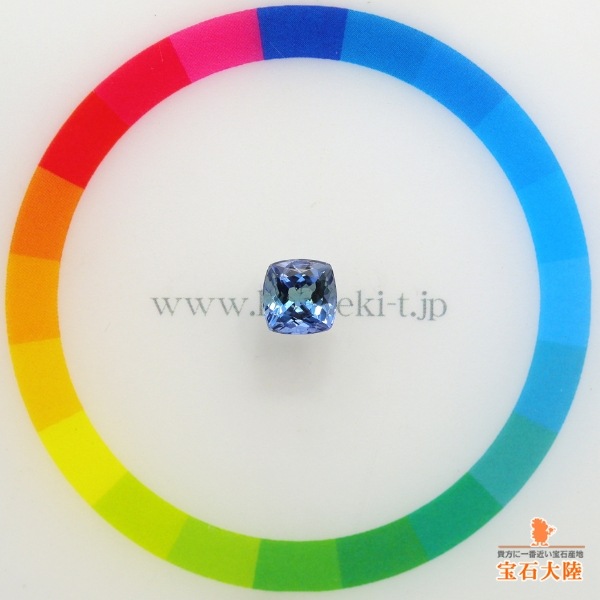 天然ゾイサイト 1.24ct 【マルチブルー】 クッション
