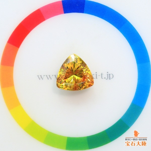 天然スファレライト 5.92ct 【輝くトリリアントカット】11mm スペイン