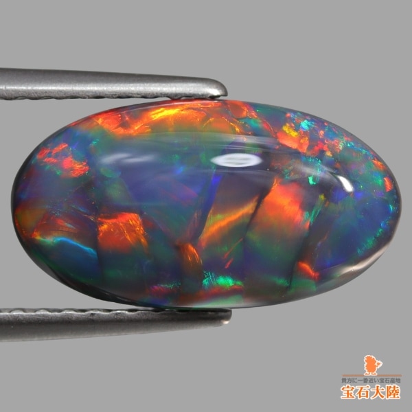 ブラックオパール入りの瓶 ブラックオパール オーバルカボ 7.1x9.0mm - アサオ工芸オンライ