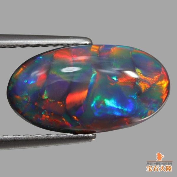 天然ブラックオパール 2.81ct【リボン遊色】トッピン！