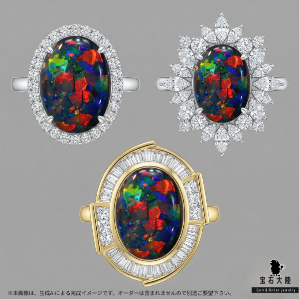 本日限定価格　ブラックオパール トリリアントカット ペンダントトップ 価格はお問合せ下さい※天然ブラックオパール 2.80ct【キング オブ