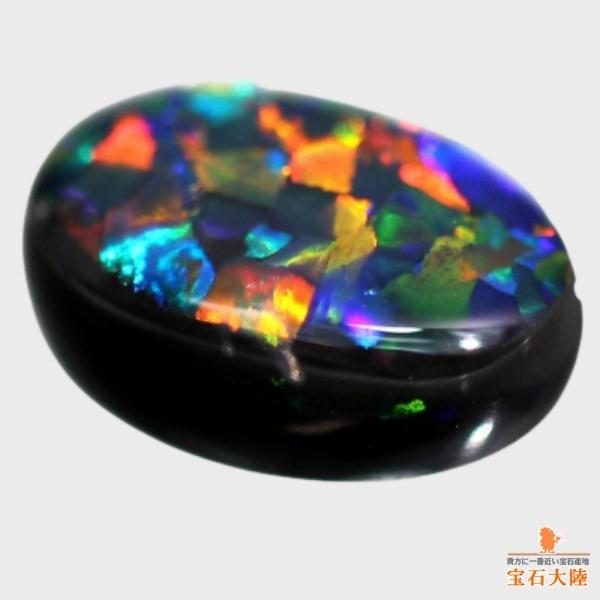 天然ブラックオパール 2.80ct【キング オブ ブラック】トッピン　