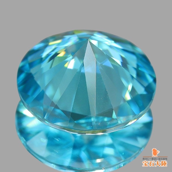 天然ジルコン 4.62ct 【煌めくブルー】10mmラウンド カンボジア