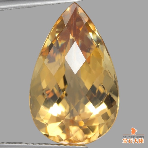 天然ベリル 12.94ct 【ゴールデンイエロー】 ブラジル 鑑別付 ◇コレマ品