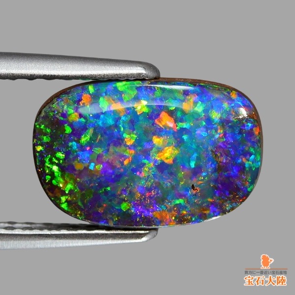 天然ボルダーオパール 2.25ct 【マルチ美遊色】ジェム品質 オパールトン産