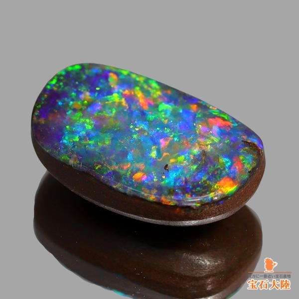 天然ボルダーオパール 2.25ct 【マルチ美遊色】ジェム品質 オパールトン産