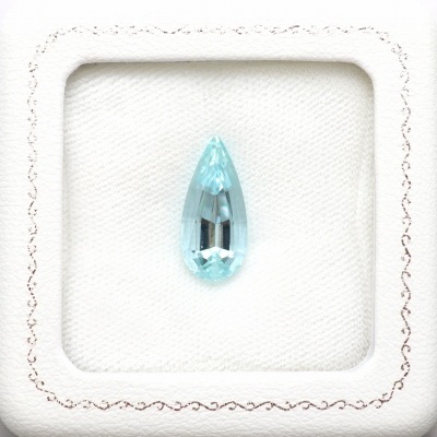 アクアマリン 天然アクアマリン 5.91ct 【ペアシェイプミラーカット】 高品質 ブラジル