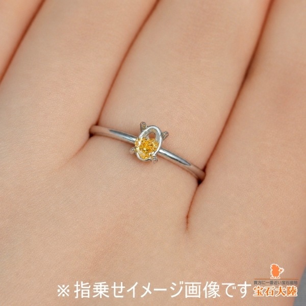 天然ダイヤモンド 0.165ct 【FANCY INTENSE YELLOW ORANGY VS-1 】 中