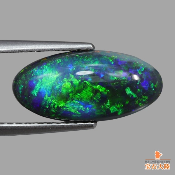 天然ブラックオパール 2.69ct 【濃厚グリーン美遊色】ライトニングリッジ