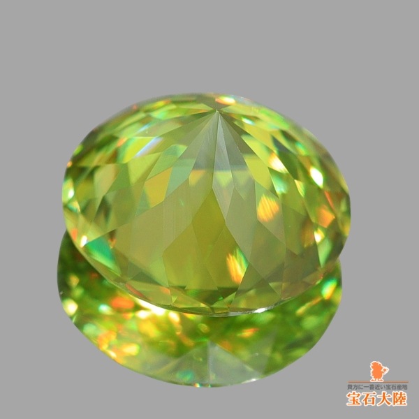 天然スフェーン 2.33ct 【極輝・イエロニッシュグリーン】8.5mm
