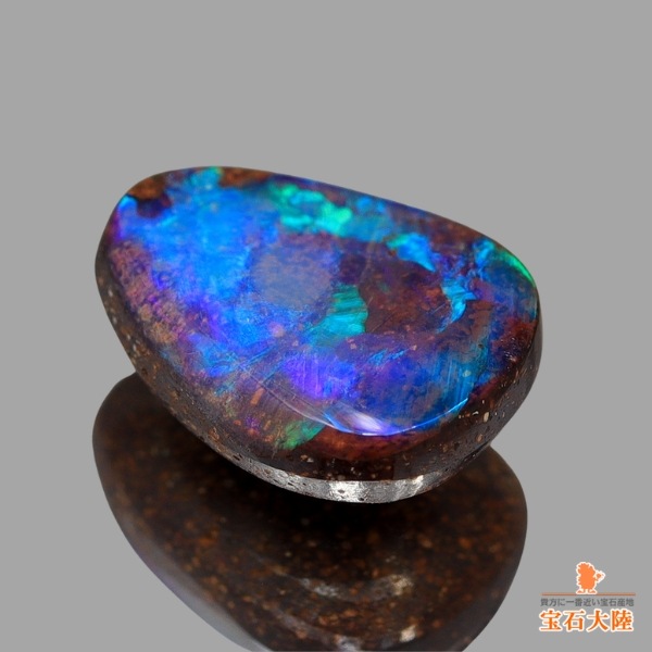 天然ボルダーオパール 1.42ct 【グリニッシュブルー遊色】