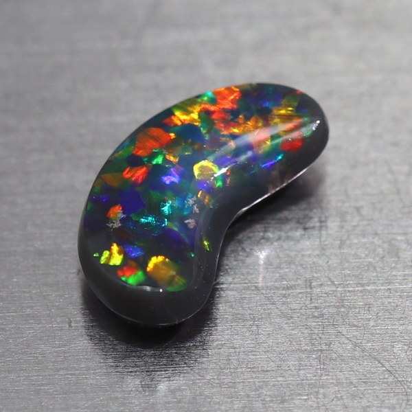 天然ブラックオパール 0.73ct 【レッド美遊色】 　　