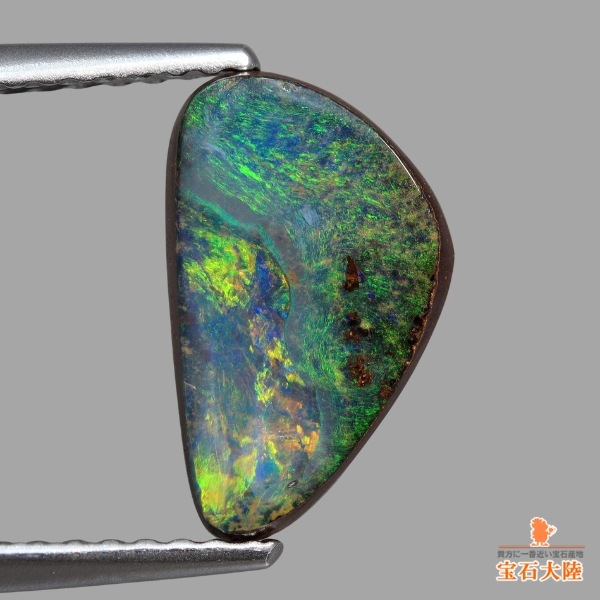 天然ボルダーオパール 1.86ct 【グリーン遊色】オーストラリア