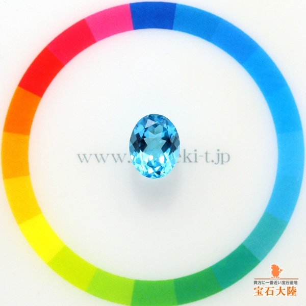 天然トパーズ 10×8mm 【オーバル】スイスブルー