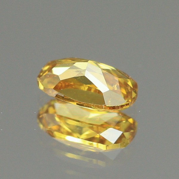 天然イエローダイヤモンド 0.106ct 【FANCY DEEP ORANGY YELLOW】中宝ソ付◇CM