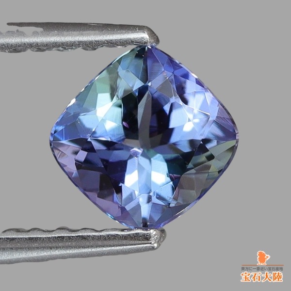 天然ゾイサイト 1.43ct/2P 【マルチブルー】 クッション ペア