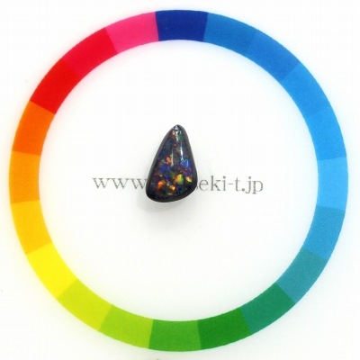 天然ブラックオパール 1.52ct【レッドマルチ遊色】黒生地