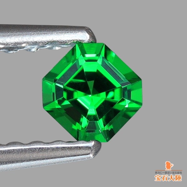 天然ツァボライトガーネット 0.22ct 【アッシャーカット】 タンザニア 