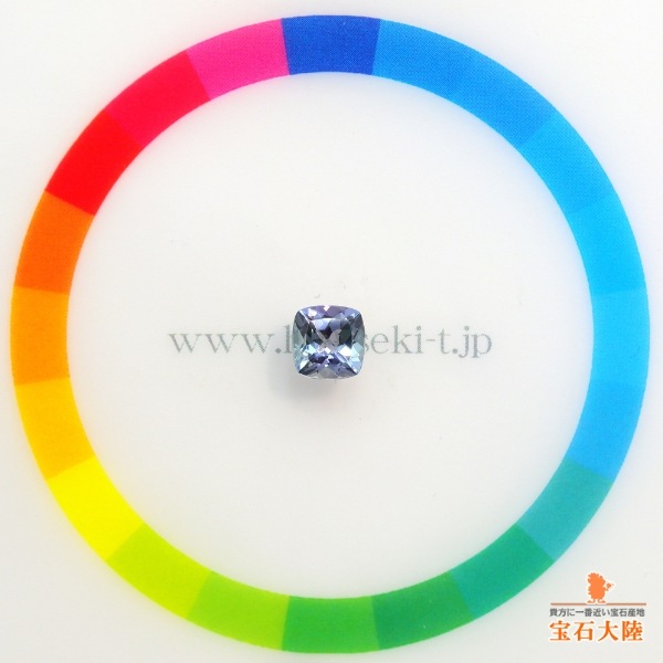 天然ゾイサイト 0.71ct 【マルチブルー】 クッション