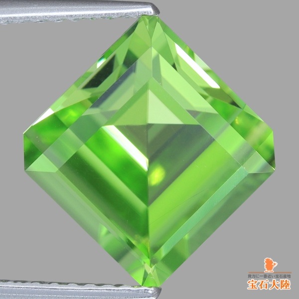 天然ペリドット 4.57ct 【ミントカラー】アメリカンカット 美品 パキスタン
