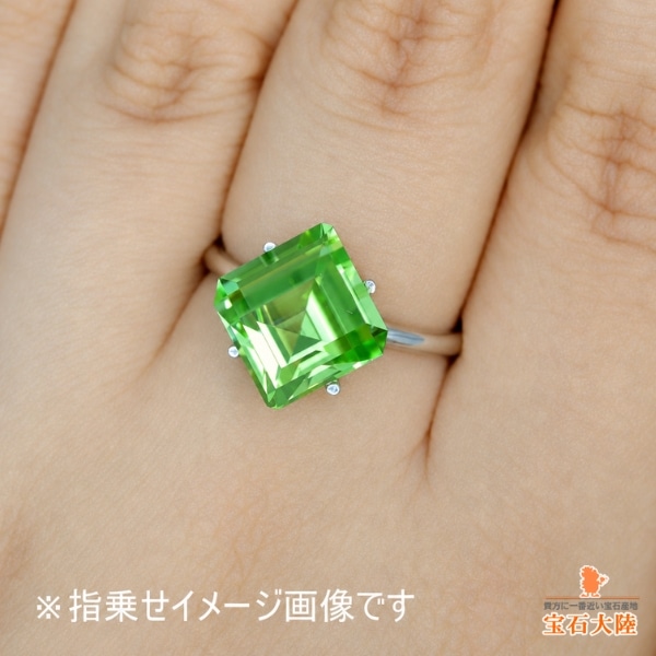 天然ペリドット 4.57ct 【ミントカラー】アメリカンカット 美品 パキスタン