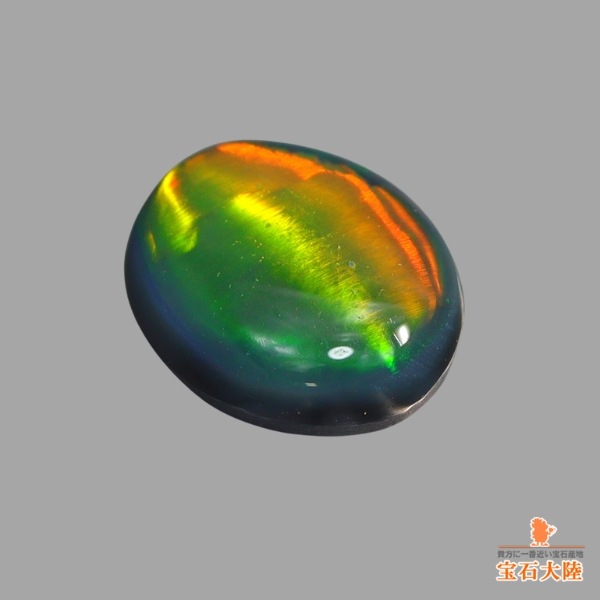 天然ブラックオパールキャッツアイ 0.45ct 【ローリングフラッシュ】 中宝研ソ付