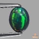 天然ブラックオパールキャッツアイ 0.45ct 【ローリングフラッシュ】 中宝研ソ付
