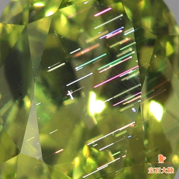 天然ペリドット 0.96ct 【広がる虹色・美品】隕石・パラサイト 日独鑑別付