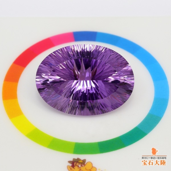 天然アメシスト 39.65ct 【コンケーブカット】 ビッグサイズ ブラジル