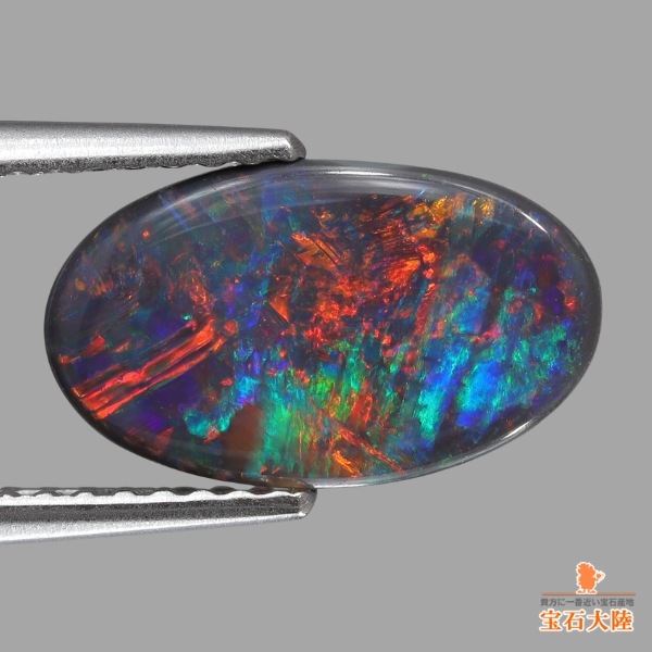 天然ブラックオパール 1.43ct 【レッドマルチ遊色】ライトニングリッジ
