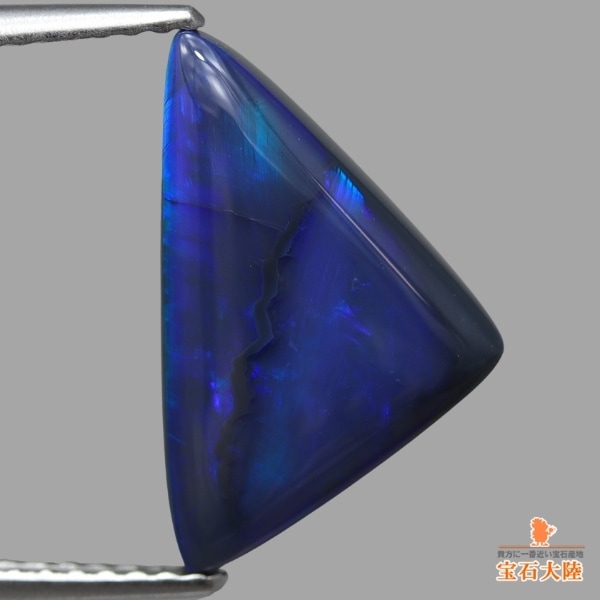 天然ブラックオパール 3.00ct【ディープブルー遊色】ライトニングリッジ