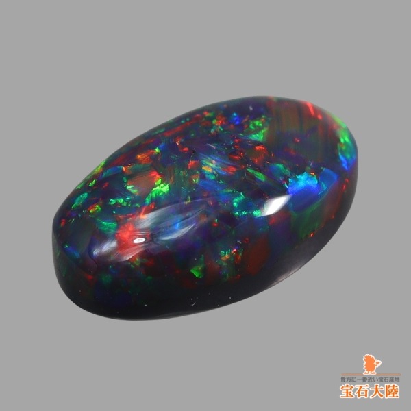 天然ブラックオパール 0.98ct 【スターバースト】赤斑・高品質 