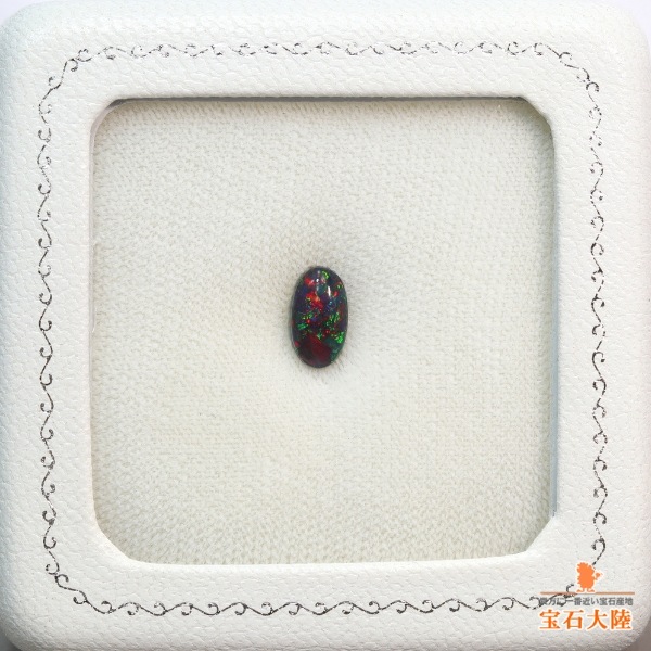 天然ブラックオパール 0.98ct 【スターバースト】赤斑・高品質 