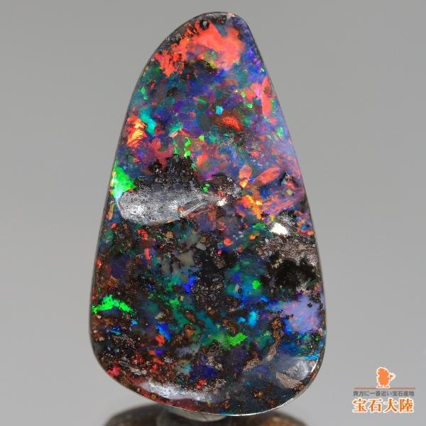 天然ボルダーオパール 19.21ct 【キラキラレッド美遊色】