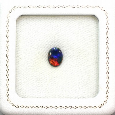 天然ブラックオパール 1.61ct【レッド&ブルー遊色】