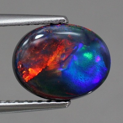 天然ブラックオパール 1.61ct【レッド&ブルー遊色】