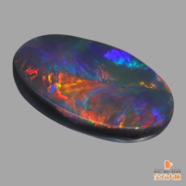 天然ブラックオパール 2.06ct 【レッドマルチ美遊色】ライトニングリッジ