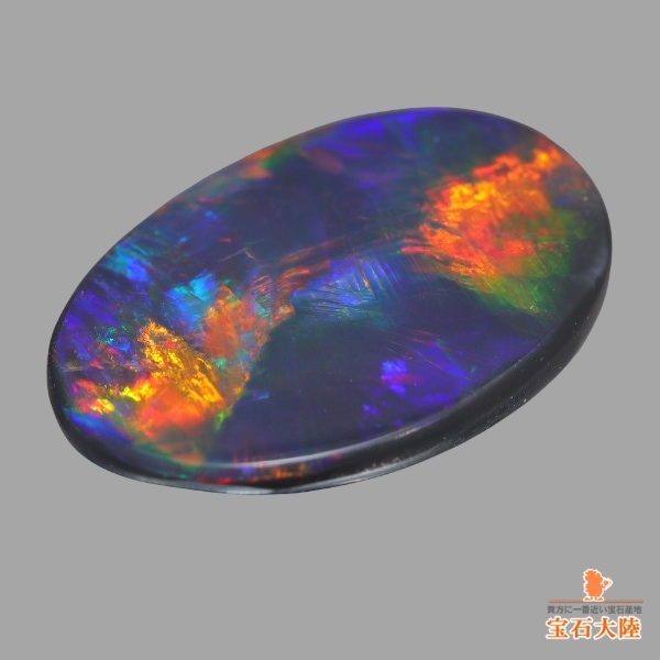 天然ブラックオパール 2.06ct 【レッドマルチ美遊色】ライトニングリッジ