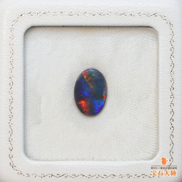 天然ブラックオパール 2.06ct 【レッドマルチ美遊色】ライトニングリッジ