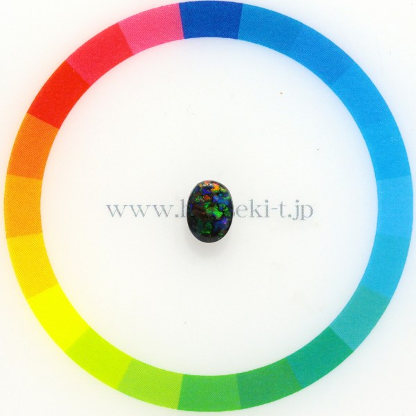 天然ブラックオパール 0.75ct 【レッドマルチ】 黒生地