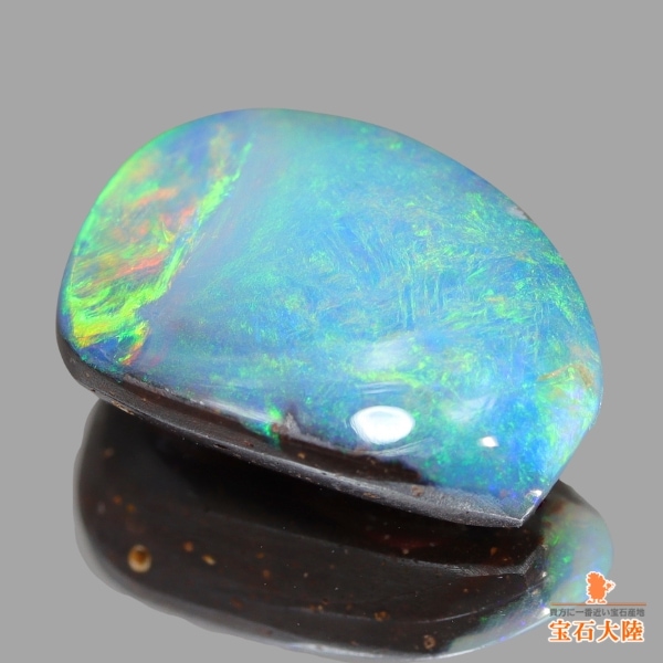 天然ボルダーオパール 3.87ct 【グリーンブルー遊色】オーストラリア