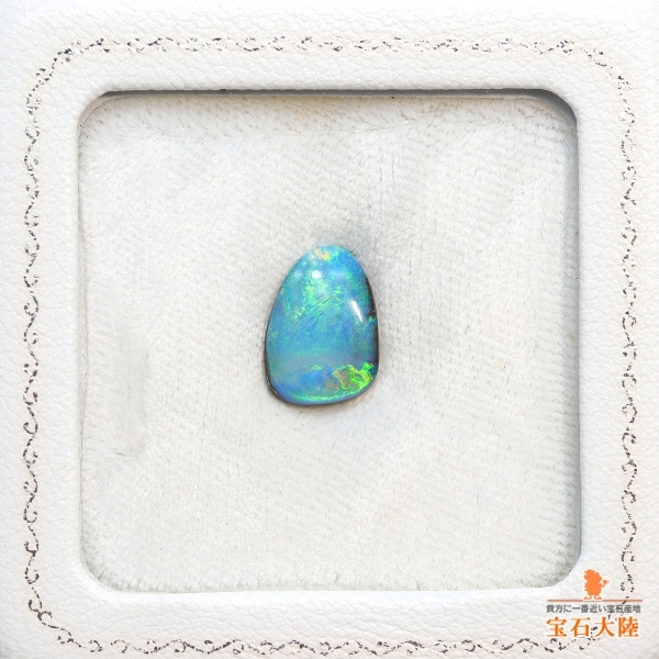 天然ボルダーオパール 3.87ct 【グリーンブルー遊色】オーストラリア