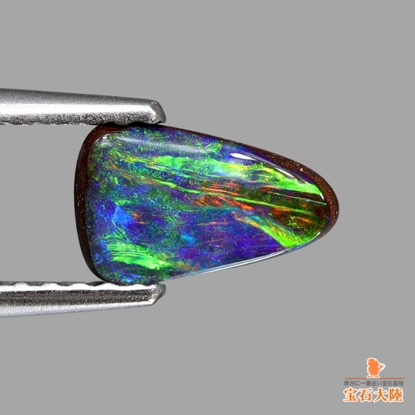 天然ボルダーオパール 0.61ct 【ブルー・グリーン遊色】オーストラリア